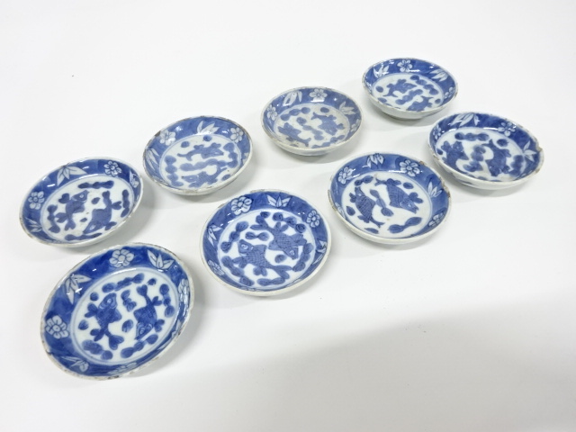 JAPANESE COLLECTIBLE / KOIMARI / OLD SOMETSUKE / SET OF 8 PLATE